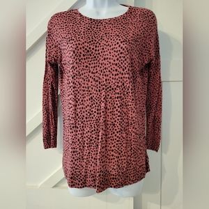 Loft Pink Leopard Print Light Sweater Cardigan - Women's - Medium